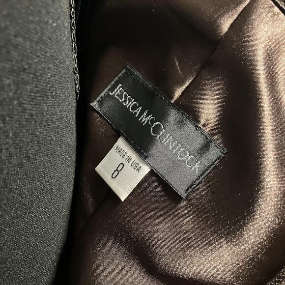 Jessica McClintock Dress Womens 8 Brown Strapless Lace Fit & Flare Made in USA - Picture 16 of 16